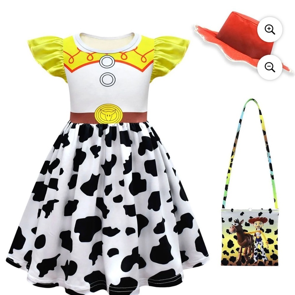 Toy Story Girls Classic Jessie Costume Dress Halloween Cowgirl Costume size 7-8